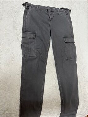 AG Adriano Goldschmied Slim Cargo Skinny Pants Sateen Gray 28 Female